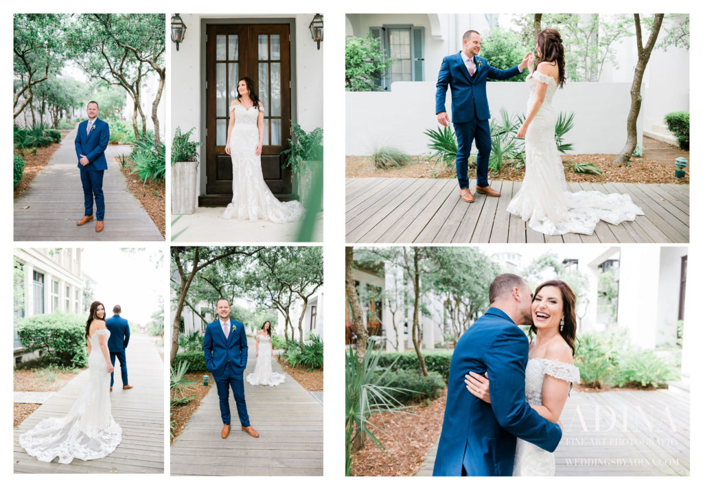 First Look photos are always so much fun! If you don't know what a first look is, I am explaining it below. Jennifer and Jason had their first look in front of their Airbnb in Miramar Beach Destin Florida. 