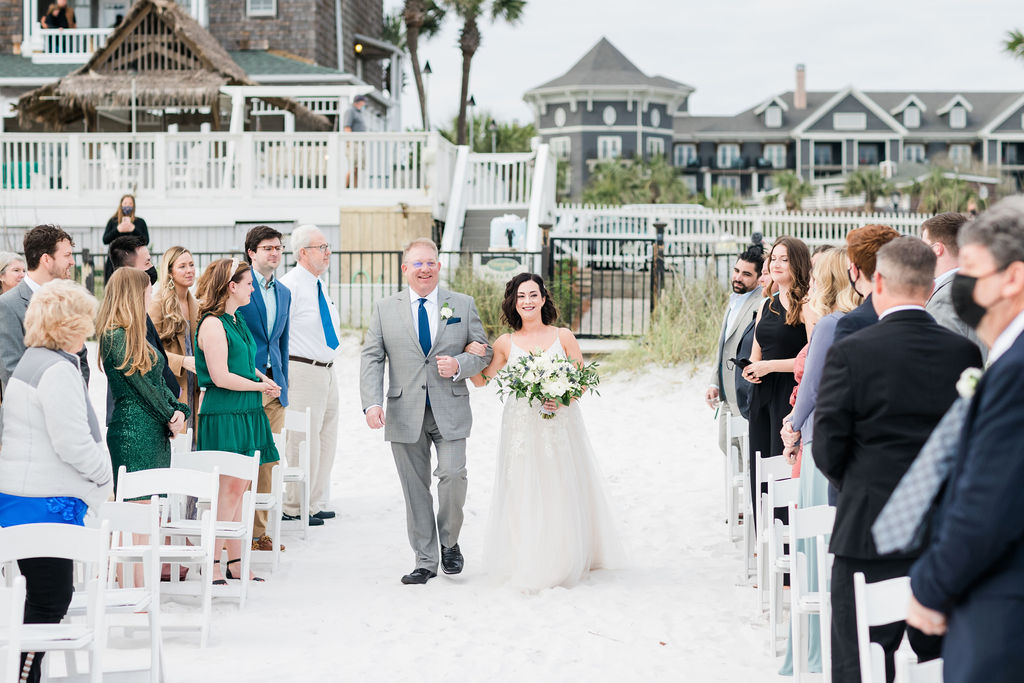 Beach ceremony at the Henderson Resort in Destin, Florida during the pandemic COVID-19. The Henderson Beach Resort Wedding in Destin, Florida by Destin Wedding Photographer, Weddings by Adina Photography. 
