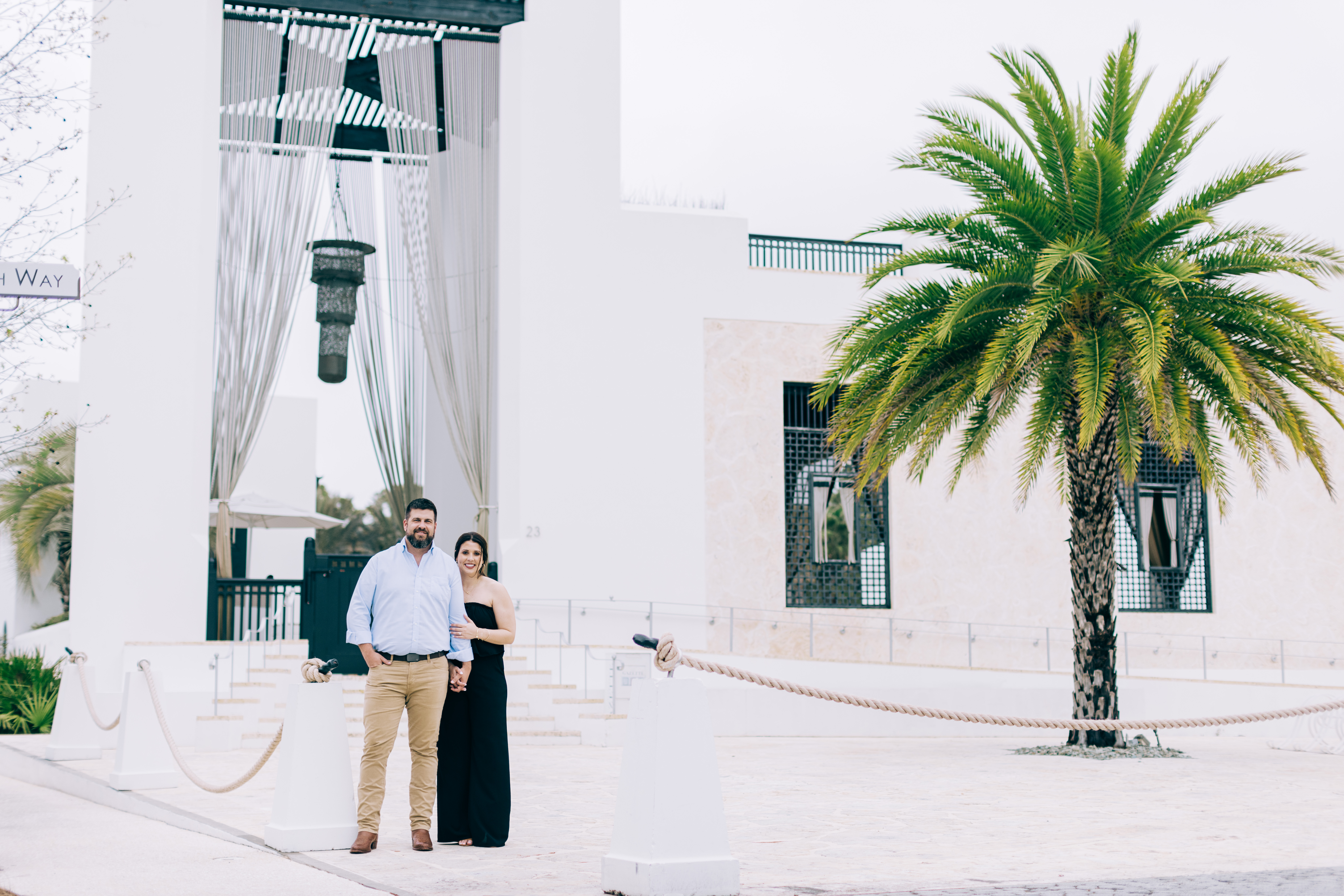 Engagement photos at Alys Beach, near Rosemary Beach, Florida on 30A scenic route.