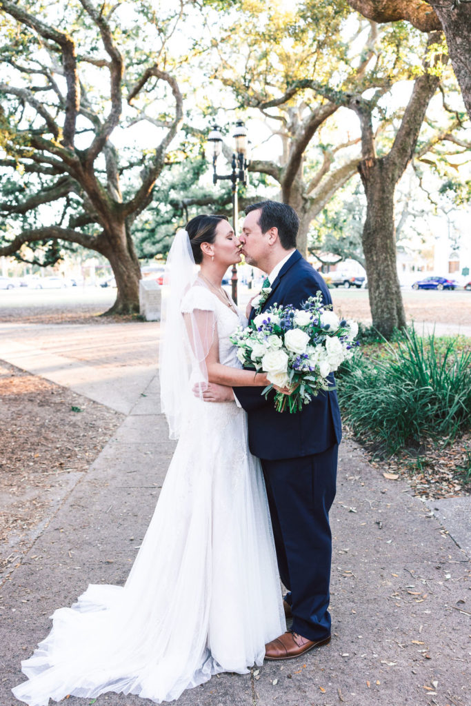 Pensacola wedding bride and groom portraits in the park